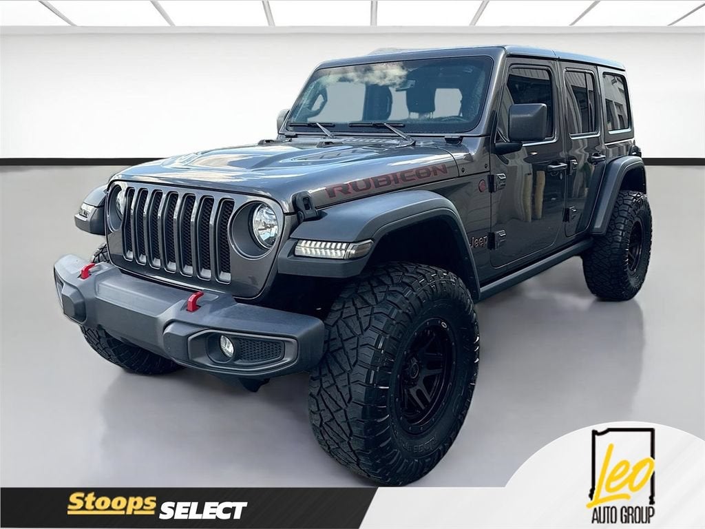 2022 Jeep Wrangler Unlimited Rubicon 4x4 in Gray — front three-quarter view
