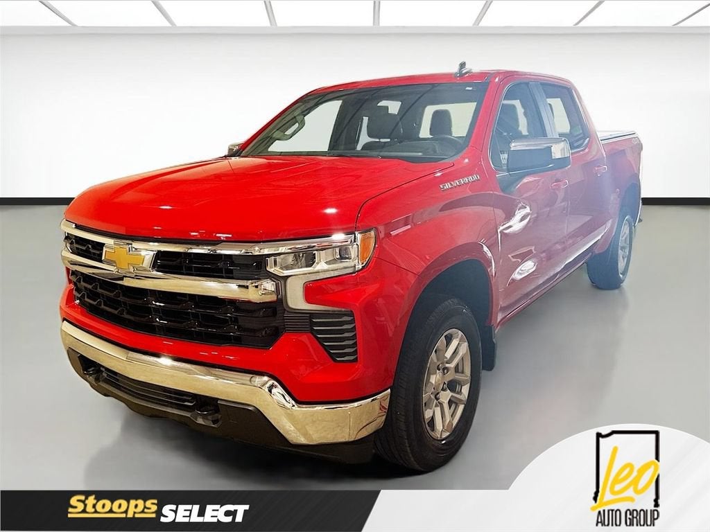 2023 Chevrolet Silverado 1500 LT (2FL) in Red Hot — front three-quarter view