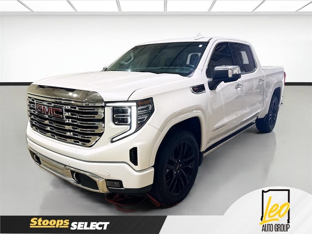 2024 GMC Sierra 1500 Denali in White Frost Tricoat — front three-quarter view