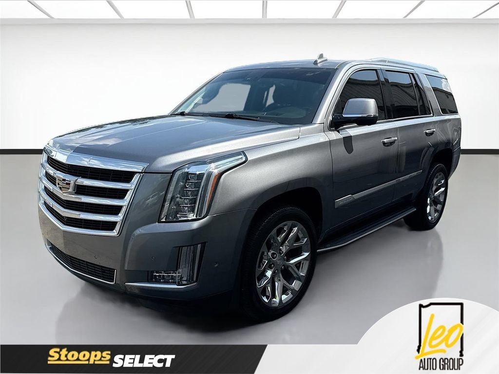 2019 Cadillac Escalade Luxury in Satin Steel Metallic — front three-quarter view
