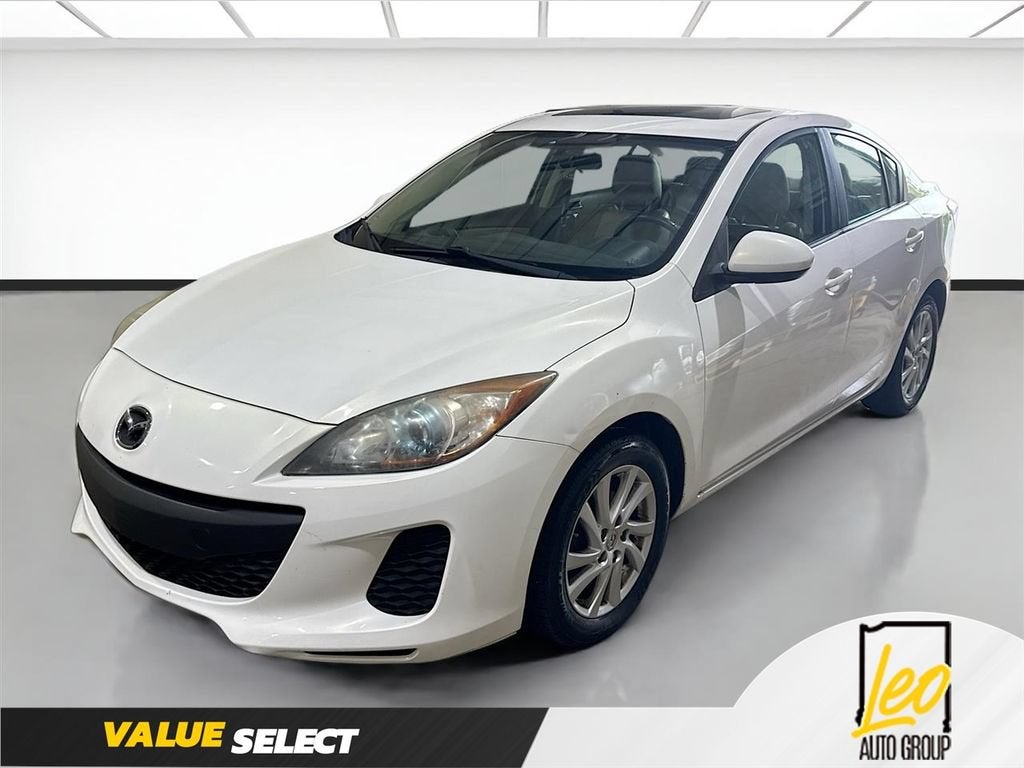 2012 Mazda Mazda3 i Grand Touring in White — front three-quarter view
