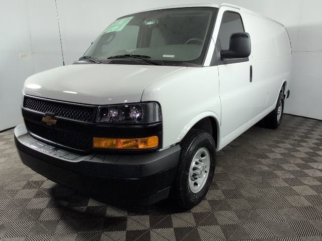 2026 Chevrolet Express Cargo WT in Summit White — front three-quarter view