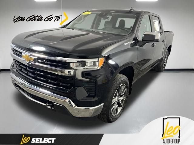 2023 Chevrolet Silverado 1500 LT (2FL) in Black — front three-quarter view