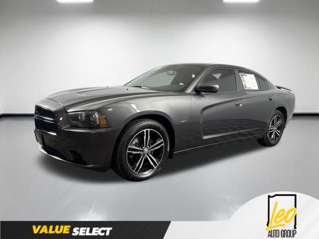 2013 Dodge Charger R/T Plus in Granite Crystal Metallic Clearcoat — front three-quarter view