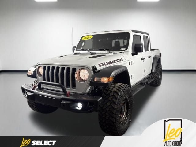 2020 Jeep Gladiator Rubicon in Bright White Clearcoat — front three-quarter view
