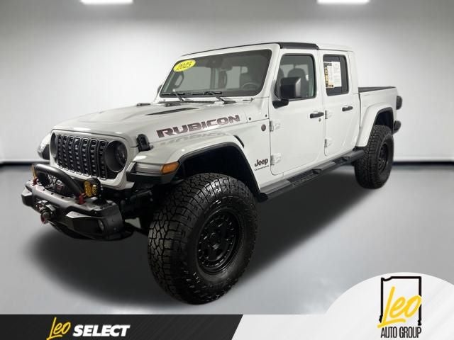 2025 Jeep Gladiator Rubicon X in Bright White Clearcoat — front three-quarter view