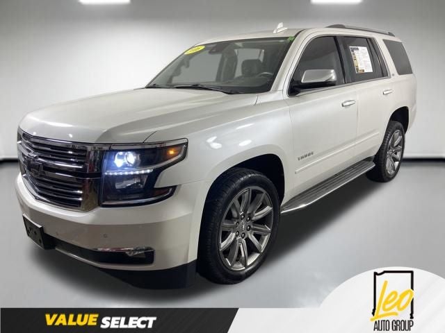 2016 Chevrolet Tahoe LTZ in Iridescent Pearl Tricoat — front three-quarter view
