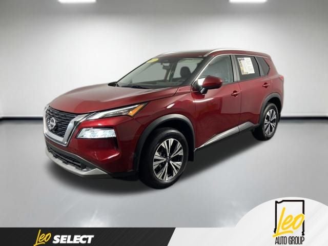 2023 Nissan Rogue SV in Scarlet Ember Tintcoat — front three-quarter view