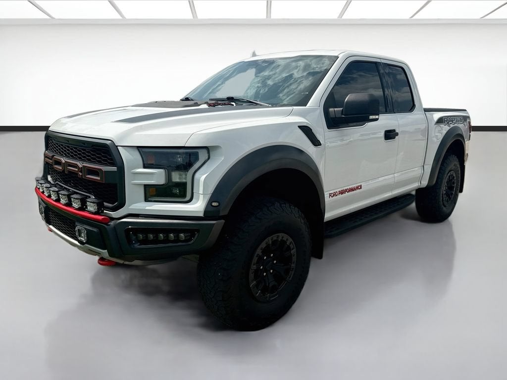 2020 Ford F-150 Raptor in White — front three-quarter view