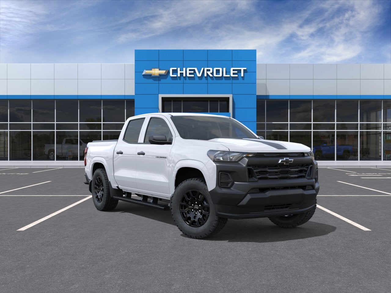 2026 Chevrolet Colorado WT in Summit White — front three-quarter view