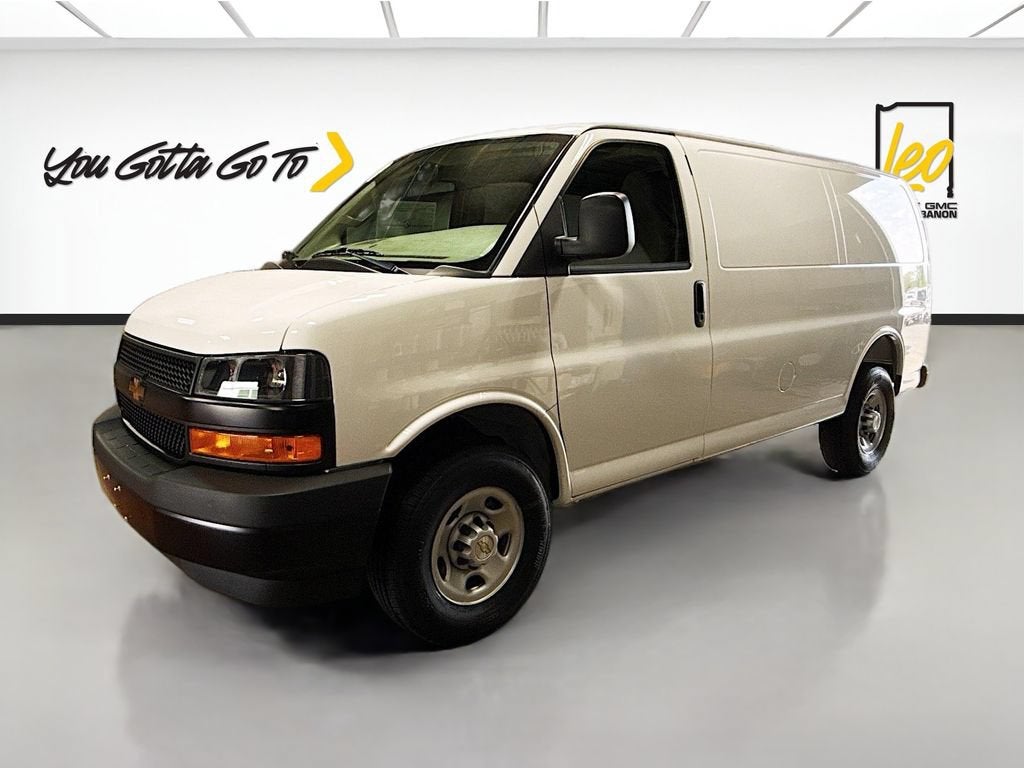 2026 Chevrolet Express Cargo WT in Summit White — front three-quarter view