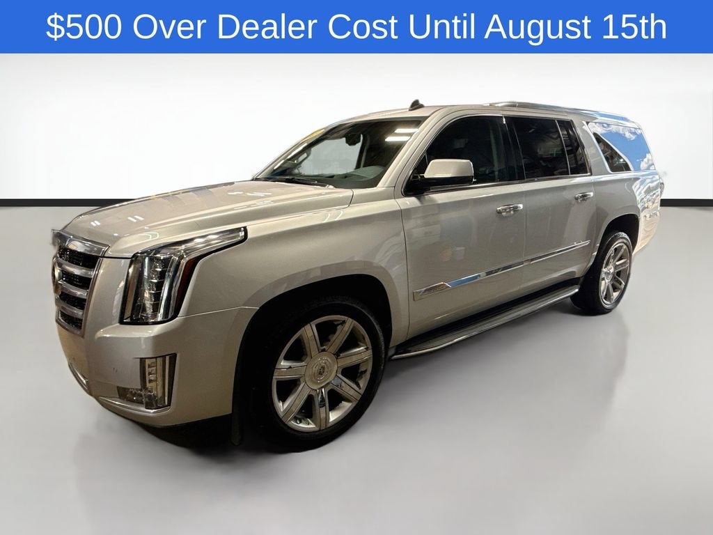 2015 Cadillac Escalade ESV Premium in Radiant Silver Metallic — front three-quarter view