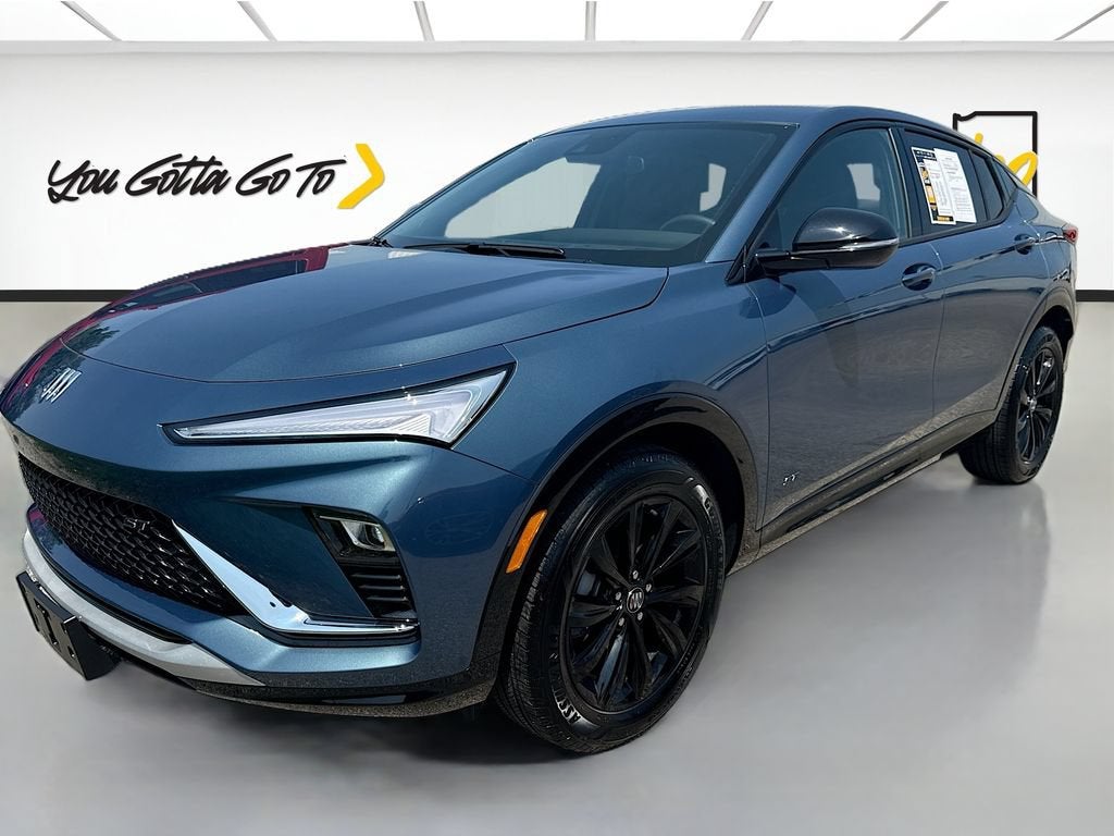 2025 Buick Envista Sport Touring in Ocean Blue Metallic — front three-quarter view