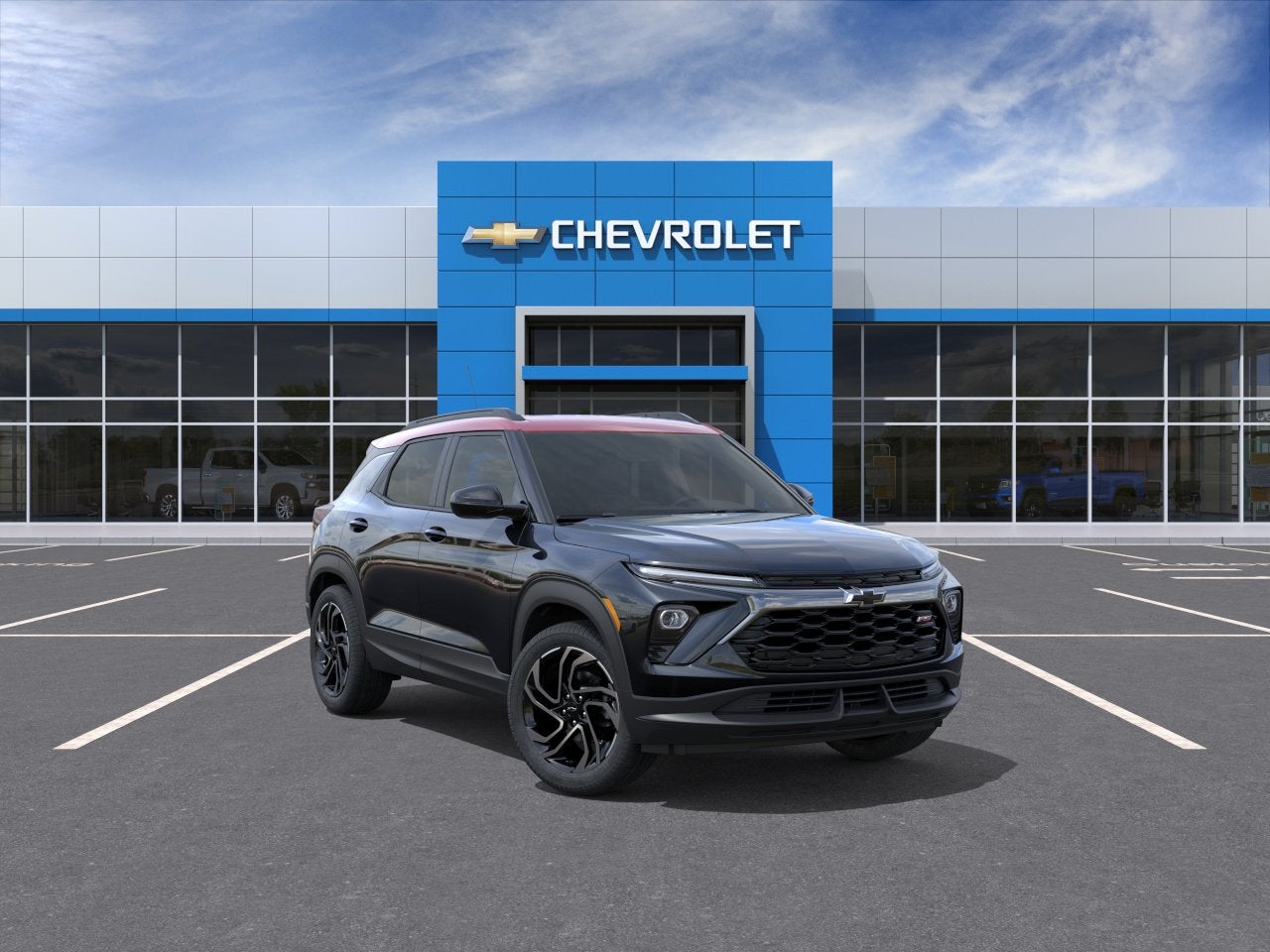 2026 Chevrolet Trailblazer RS in Mosaic Black Metallic — front three-quarter view