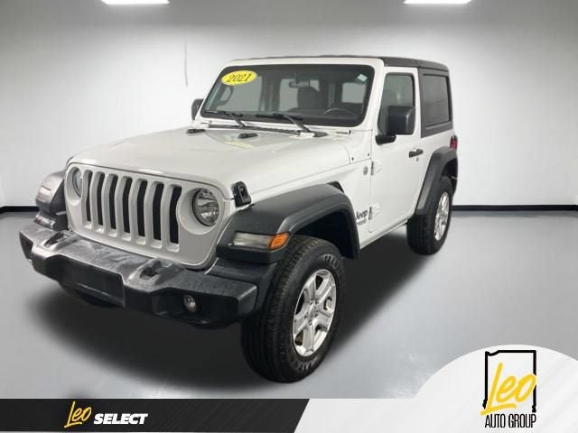 2021 Jeep Wrangler Sport S 4x4 in White — front three-quarter view
