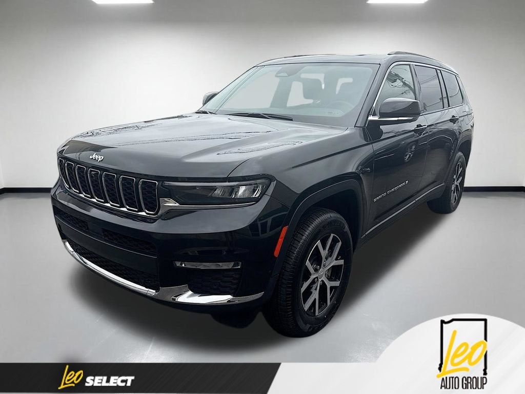 2024 Jeep Grand Cherokee L Limited 4x4 in Black — front three-quarter view