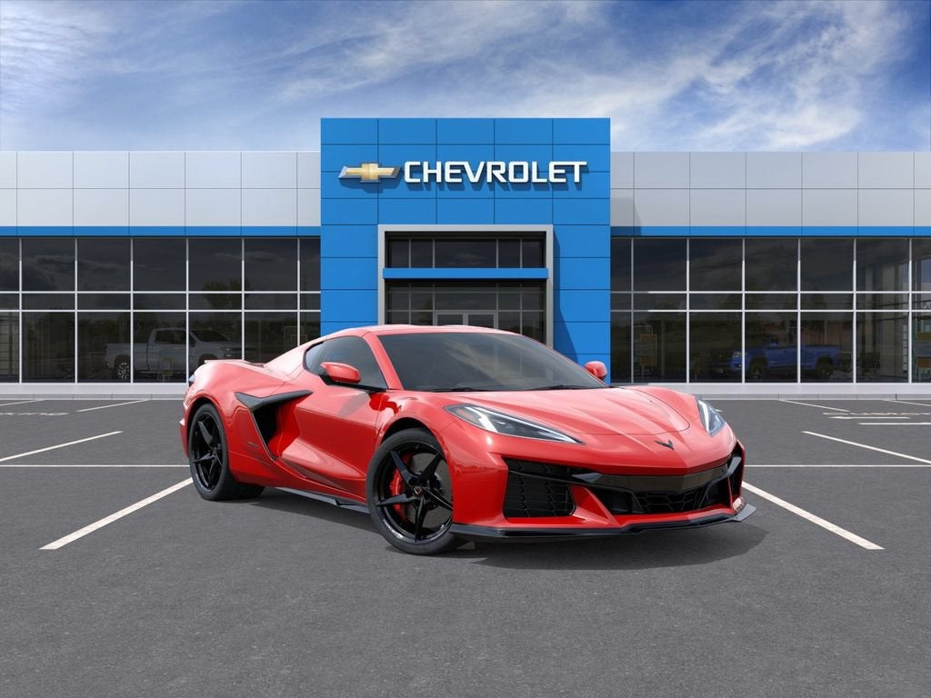 2026 Chevrolet Corvette E-Ray 3LZ in Torch Red — front three-quarter view
