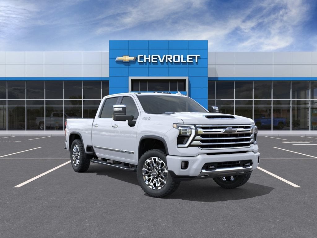 2026 Chevrolet Silverado 2500 HD High Country in Polar White Tricoat — front three-quarter view