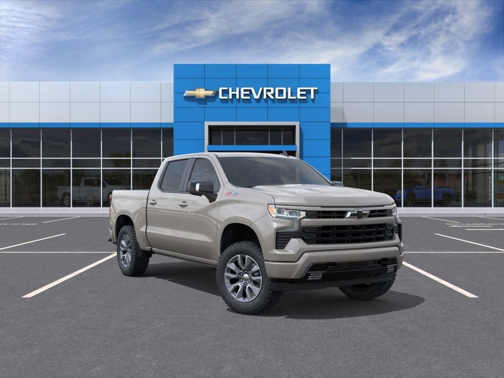 2026 Chevrolet Silverado 1500 RST in White Sands — front three-quarter view