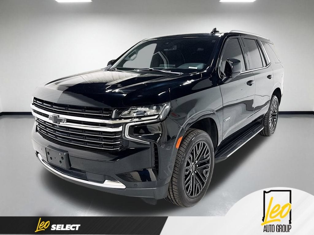 2021 Chevrolet Tahoe LT in Black — front three-quarter view