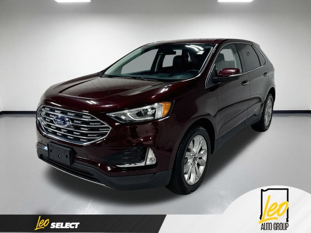 2022 Ford Edge Titanium in Red — front three-quarter view