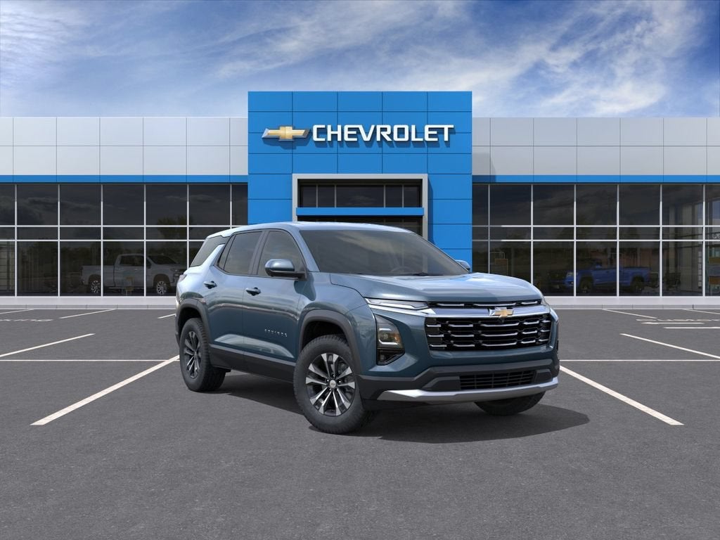 2027 Chevrolet Equinox LT in Lakeshore Blue Metallic — front three-quarter view