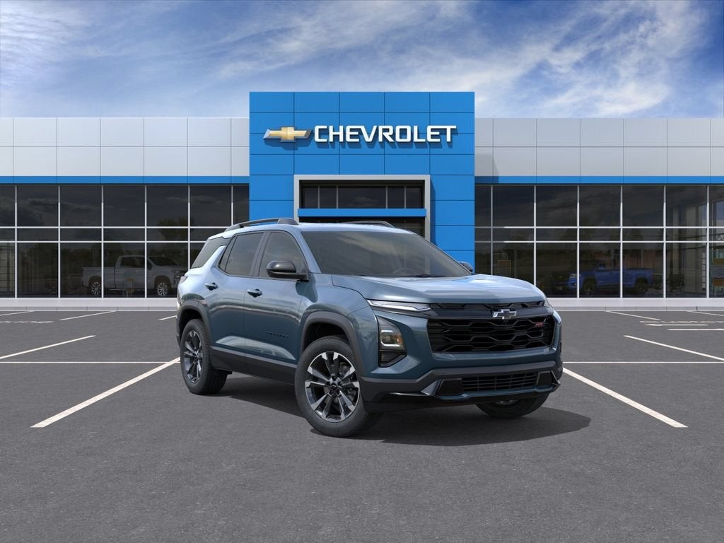 2027 Chevrolet Equinox RS in Lakeshore Blue Metallic — front three-quarter view