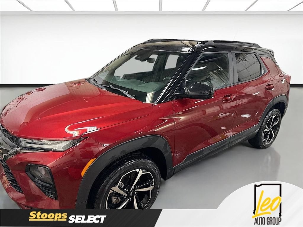 2023 Chevrolet Trailblazer RS in Crimson Metallic — front three-quarter view